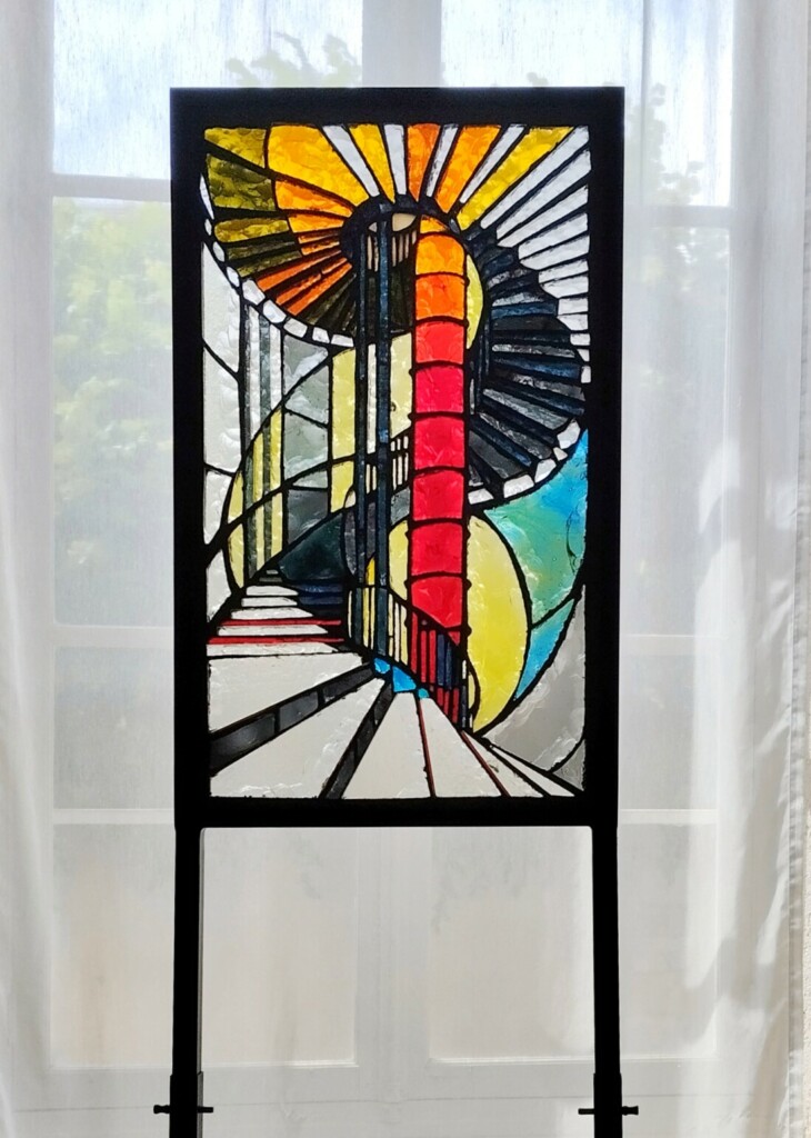 Exposition 2023, " Arts de la dalle de verre contemporaine", L'escalier, T. Nadot